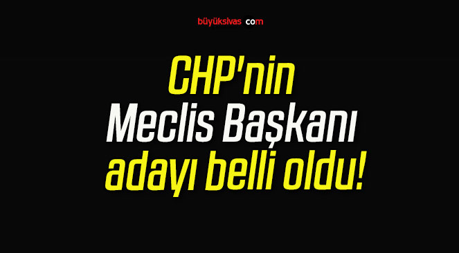 Chp Nin Meclis Ba Kan Aday Belli Oldu B Y K Sivas Haber Sivas