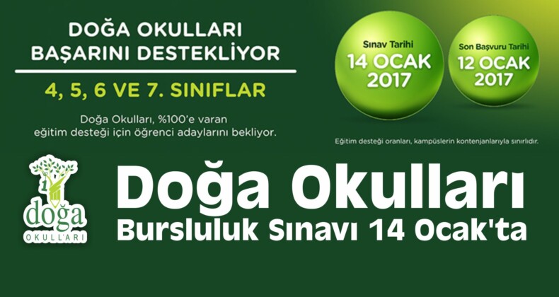 Doğa Okulları Bursluluk Sınavı 14 Ocak’ta