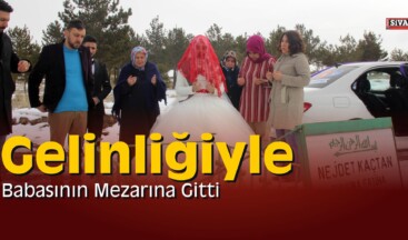 Gelinliğiyle Babasının Mezarına Gitti