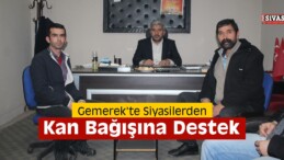 Gemerek’te Siyasilerden Kan Bağışına Destek