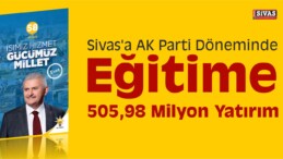 Sivas’a AK Parti Döneminde Eğitime 505,98 Milyon Yatırım