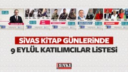 Sivas Kitap Günlerinde 9 Eylül Katılımcı Listesi