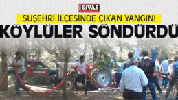 Suşehri ilçesinde Çıkan Yangını Köylüler Söndürdü