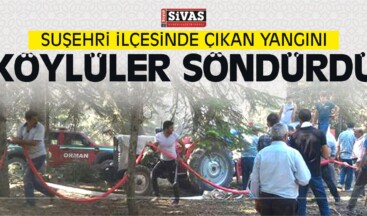 Suşehri ilçesinde Çıkan Yangını Köylüler Söndürdü