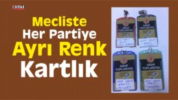 Mecliste Her Partiye Ayrı Renk Kartlık