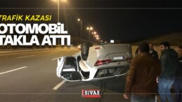 Başkentte Yaşanan Trafik Kazasında Otomobil Takla Attı