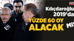 Kılıçdaroğlu 2019’da Yüzde 60 Oy Bekliyormuş