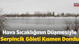 Sivas’ta Hava Sıcaklığının Düşmesiyle Serpincik Göleti Kısmen Dondu