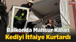 Balkonda Mahsur Kalan Kediyi İtfaiye Kurtardı