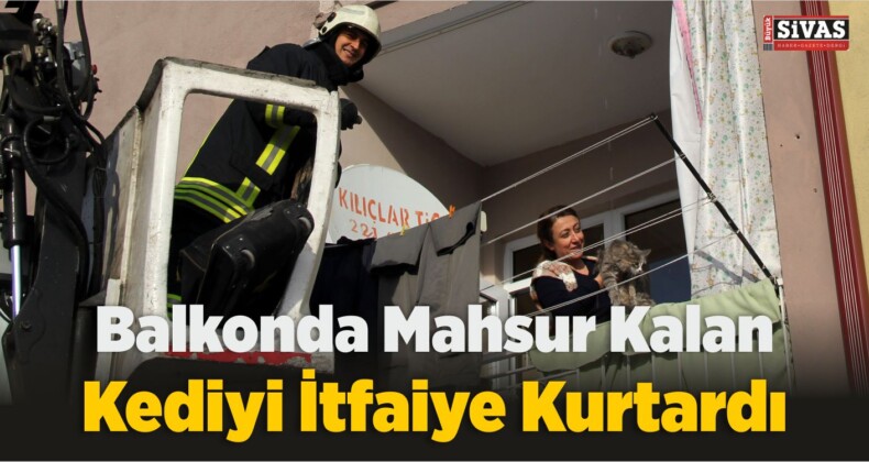 Balkonda Mahsur Kalan Kediyi İtfaiye Kurtardı