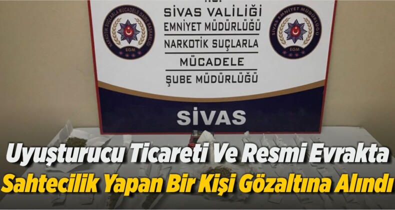 Uyuşturucu Ticareti Ve Resmi Evrakta Sahtecilik Yapan Bir Kişi Gözaltına Alındı