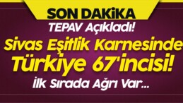 Tepav Açıkladı! Sivas Eşitlik Karnesinde Türkiye 67’incisi!