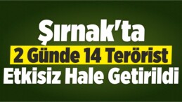 Şırnak’ta 2 Günde 14 Terörist Etkisiz Hale Getirildi