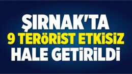 Şırnak’ta 9 Terörist Etkisiz Hale Getirildi