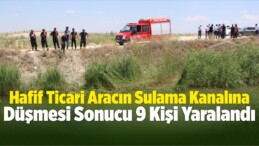 Hafif Ticari Araç Sulama Kanalına Düştü: 9 Yaralı