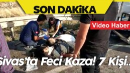 Sivas’ta Kayseri Yolu Taşlıdere Mevkiinde Kamyonet Devrildi 7 Kişi…