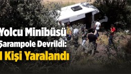 Yolcu Minibüsünün Şarampole Devrilmesi Sonucu 1 Kişi Yaralandı