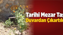 Tarihi Mezar Taşı Duvardan Çıkartıldı