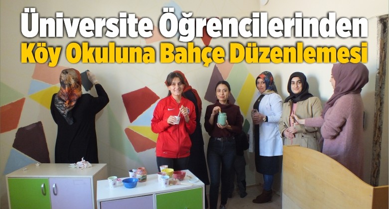 Üniversite Öğrencilerinden Köy Okuluna Bahçe Düzenlemesi