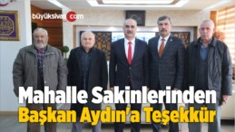 Mahalle Sakinlerinden Başkan Aydın’a Teşekkür