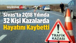 Sivas’ta 2018 Yılında 32 Kişi Kazalarda Hayatını Kaybetti