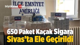 650 Paket Gümrük Kaçağı Sigara Ele Geçirildi