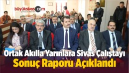 Ortak Akılla Yarınlara Sivas Çalıştayı Sonuç Raporu Açıklandı