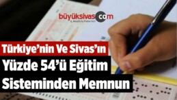 Türkiye’nin Ve Sivas’ın Yüzde 54’ü Eğitim Sisteminden Memnun