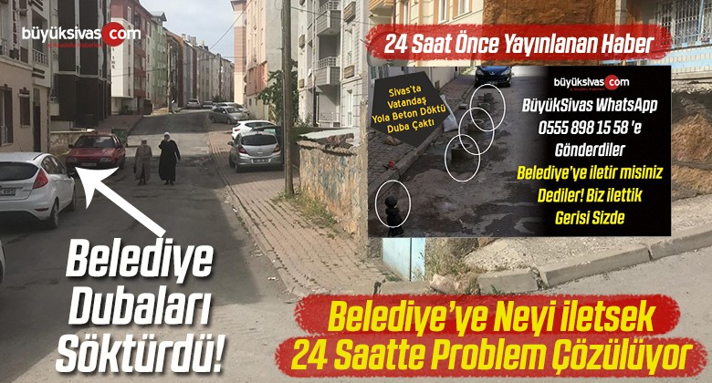 Sivas Belediyesi Vatandaşın Diktiği Demir Dubaları Söktürdü!