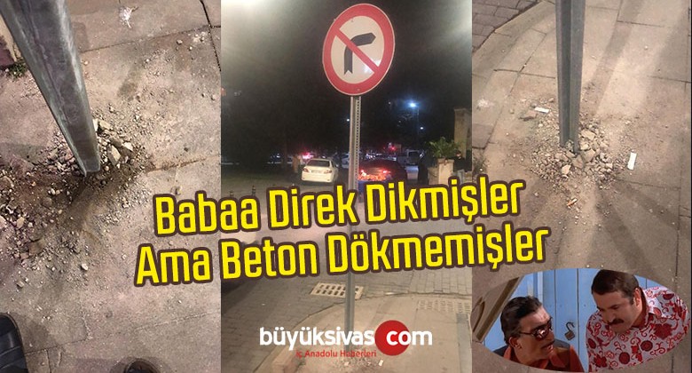 Sivas’ta Bir Garip Direk Dikimi! Vatandaş Rüzgar Esse Devrilecek Diyor