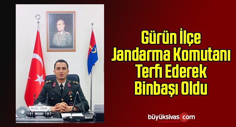 Gürün İlçe Jandarma Komutanı Terfi Ederek Binbaşı Oldu