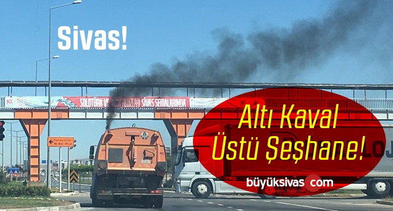 Sivas’ta Yer Temizliği Yapan Araç Havayı Berbat Ediyor!