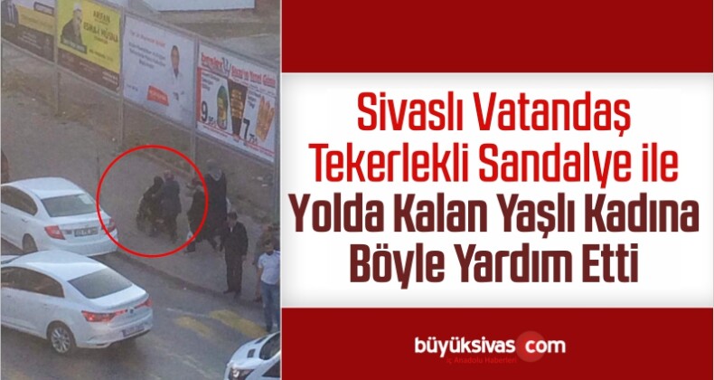 Tekerlekli Sandalye İle Yolda Kalan Yaşlı Kadına Böyle Yardım Etti