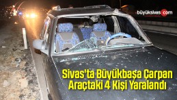 Sivas’ta Büyükbaşa Çarpan Araçtaki 4 Kişi Yaralandı