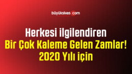 Herkesi ilgilendiren Bir Çok Kaleme Gelen Zamlar! 2020 Yılı için