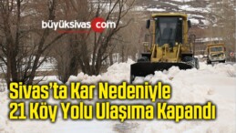 Sivas’ta Kar Nedeniyle 21 Köy Yolu Ulaşıma Kapandı