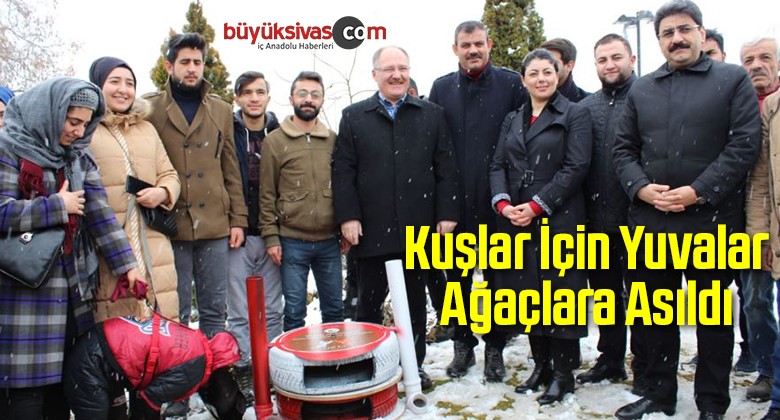 Kuşlar İçin Yuvalar Ağaçlara Asıldı