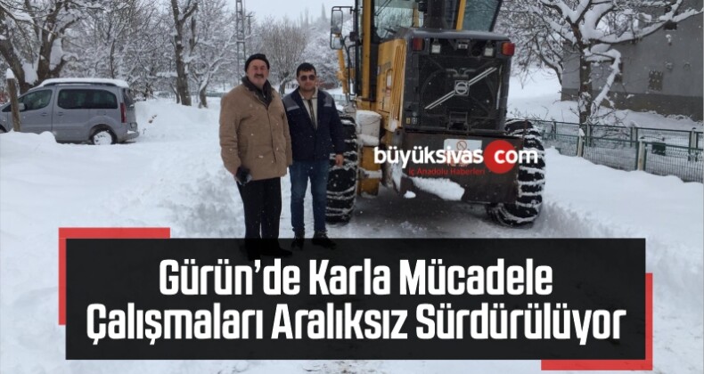 Gürün’de Karla Mücadele Çalışmaları Aralıksız Sürdürülüyor