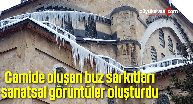 Camide oluşan buz sarkıtları sanatsal görüntüler oluşturdu