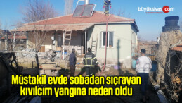 Müstakil evde sobadan sıçrayan kıvılcım yangına neden oldu