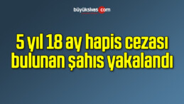 5 yıl 18 ay hapis cezası bulunan şahıs yakalandı