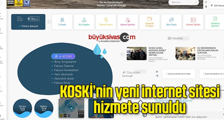 KOSKİ’nin yeni internet sitesi hizmete sunuldu