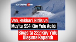 Sivas’ta Kar Nedeniyle 222 Köy Yoluna Ulaşım Sağlanamıyor