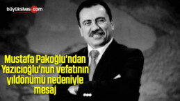Mustafa Pakoğlu’ndan Yazıcıoğlu’nun vefatının yıldönümü nedeniyle mesaj