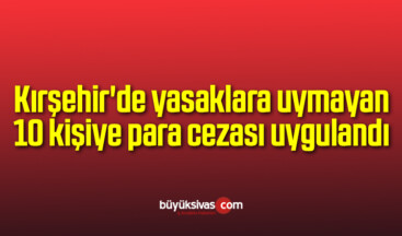 Kırşehir’de yasaklara uymayan 10 kişiye para cezası uygulandı