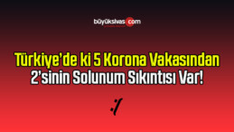 Türkiye’de ki Korona Vakası 5 kişiden 2’sinin solunum sıkıntısı var!