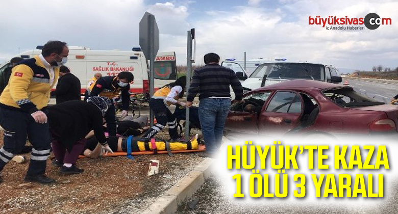 Hüyük’te otomobille minibüs çarpıştı: 1 ölü, 3 yaralı