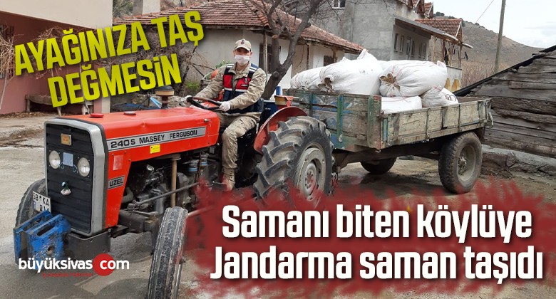 Karantina altında samanı biten köylüye Jandarma saman taşıdı