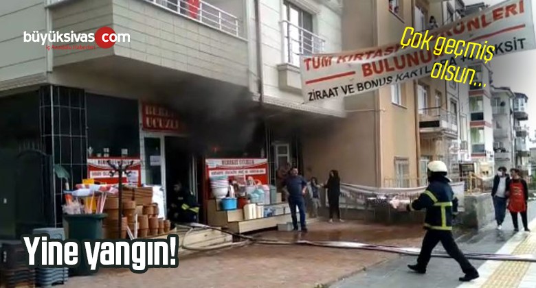 Sivas Merkez Buhara Caddesi Üzerindeki iş yerinde yangın