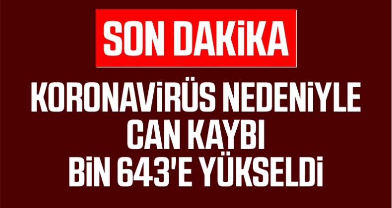 Türkiye’de Koronavirüs(CoV-2) Nedeniyle Can Kaybı Bin 643’e Yükseldi